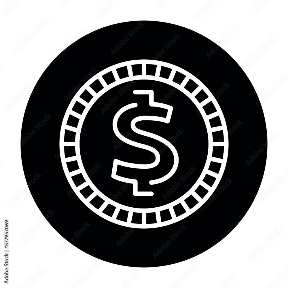 Coin black line icon. Casino game. Coin black line icon. Casino game.