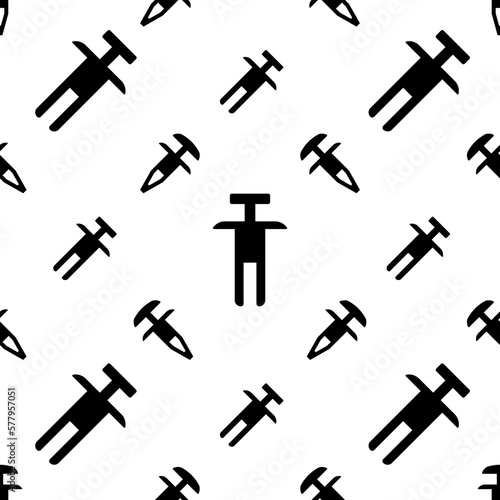 Bumper Retainer Clip Icon Seamless Pattern, Auto Fastener, Fender, Wheel Liner, Retainer Clip Icon