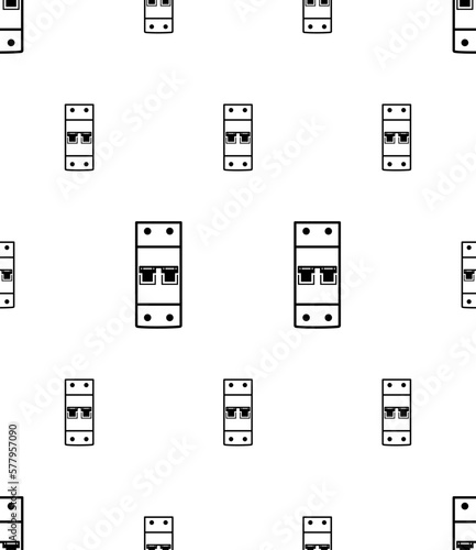 Circuit Breaker Icon Seamless Pattern, Overload, Short Circuit Protector Switch