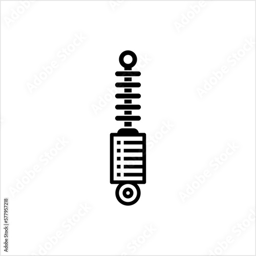 Shock Absorber Icon, Damper Icon, Hydraulic, Spring, Mechanical Device Used To Absorb, Damp Shock Impulses