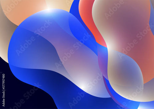 Bright colored fluid. Abstract 3d background. Liquid paints. Banner or sign design. Vector