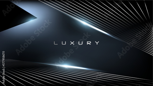 Luxury Elegant Super Car Automobile Urban Design Background. Premium Black Silver Metallic Shine lines Effect Display showroom in store. Luxurious Brand Royal High Standard Award Background Template