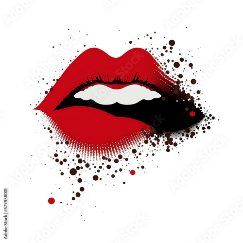 red lips illustration