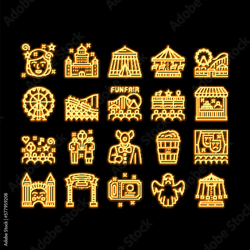 Amusement Park Entertainment neon glow icon illustration