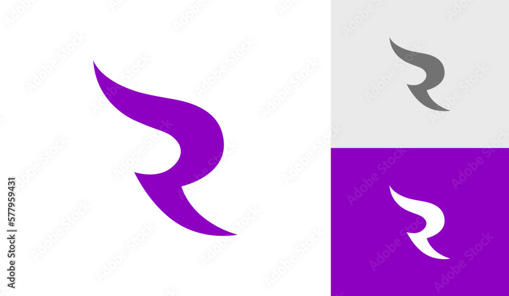 Letter R monogram logo design vector for apparel company Letter R monogram logo design vector for apparel company
