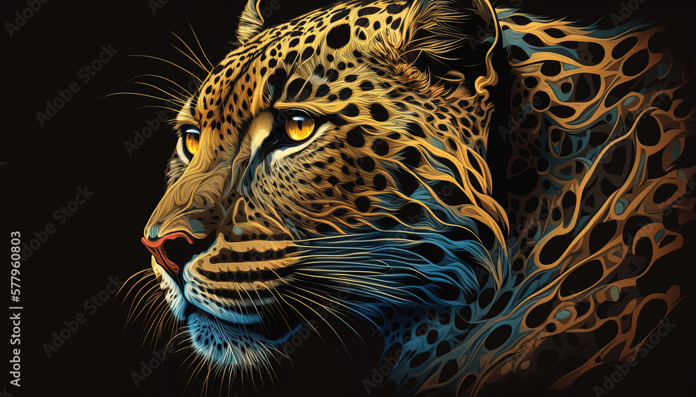 Obraz premium Leopard, Animals, Wallpaper, Background, Generative AI, Illustration 