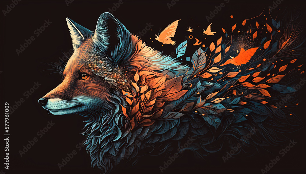 Fox, Animals, Wallpaper, Background, Generative AI, Illustration Stock Illustration Adobe Stock