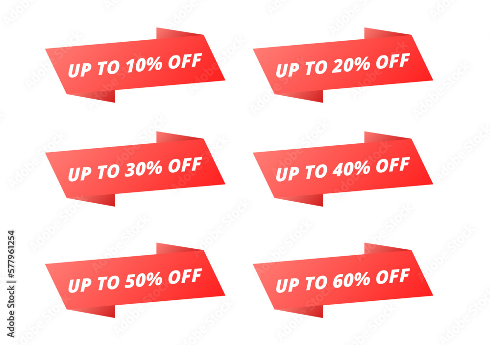 set of red stickers, label for sale set of red stickers, label for sale