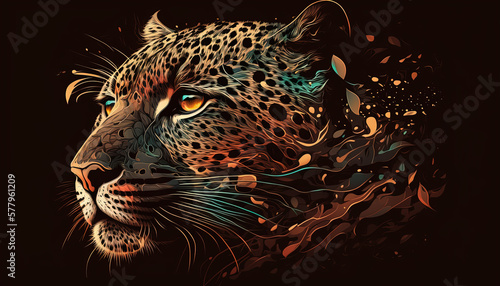 Leopard, Animals, Wallpaper, Background, Generative AI, Illustration 