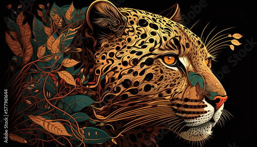 Leopard, Animals, Wallpaper, Background, Generative AI, Illustration  © emir