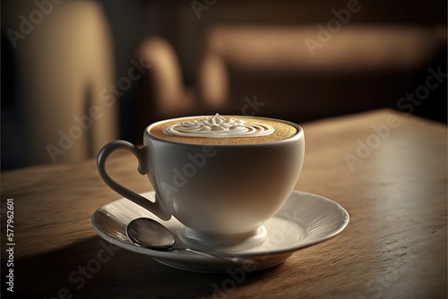 Decorative cup of tea. Generative AI