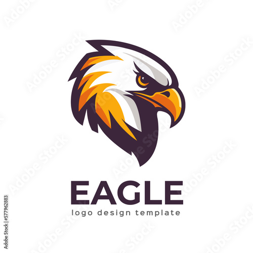 Eagle logo template vector icon illustration design. Eagle head logo template