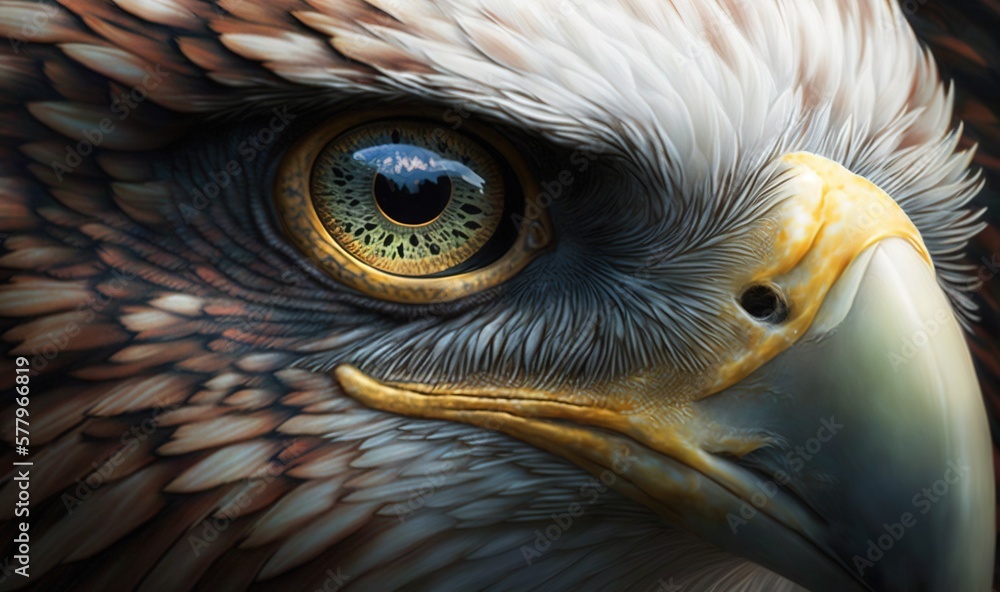a close up of an eagle's eye with a sky in the background. generative ai a close up of an eagle's eye with a sky in the background. generative ai