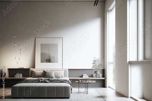 Architectural photography of a modern livingroom. Modern style interior design idea. Generative AI