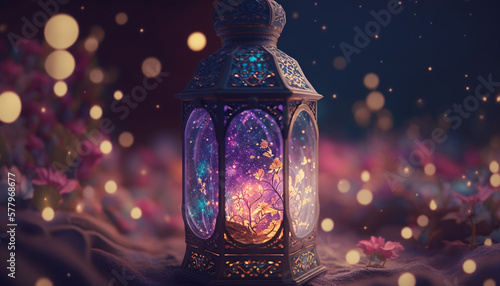 Magical Lantern islamic greetings background design
