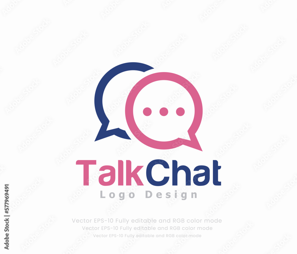Talk chat logo design with a speech bubble Talk chat logo design with a speech bubble