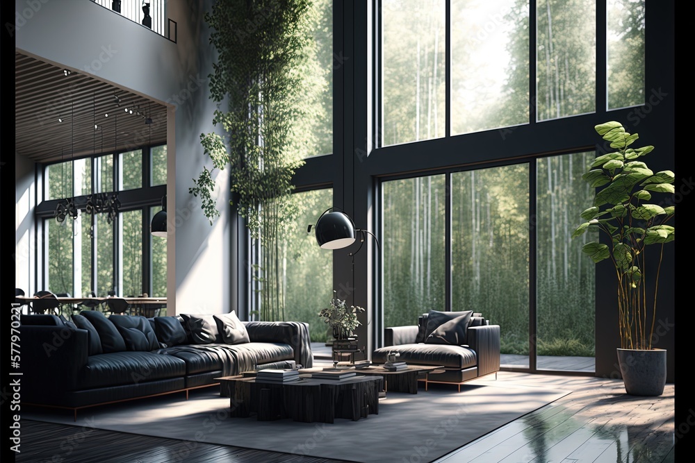 Architectural photography of a modern livingroom. Modern style interior ...