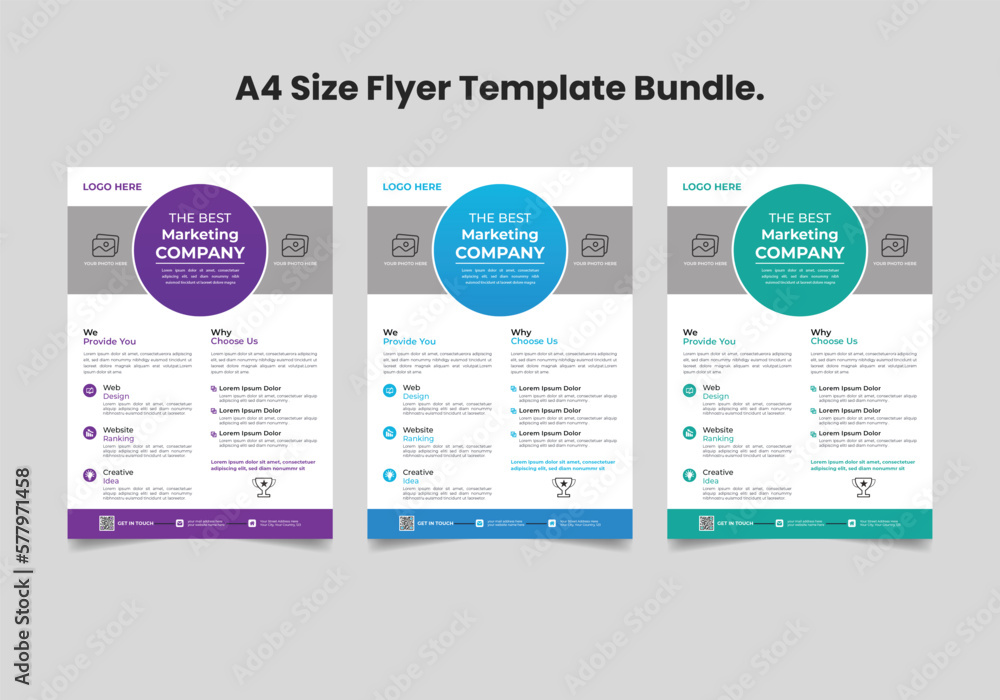 Corporate clean flyer and template bundle design.