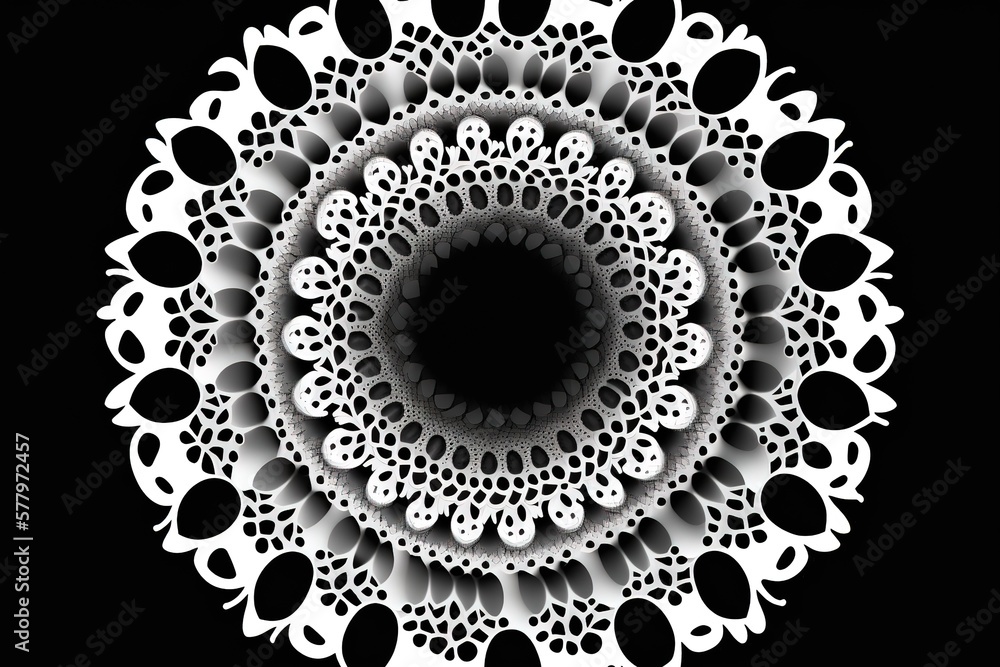 New ink fluid Abstract circle pattern mandala flower ,Generative AI
