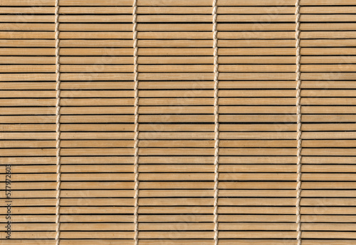 Beige Asian bamboo mat texture. Horizontal background