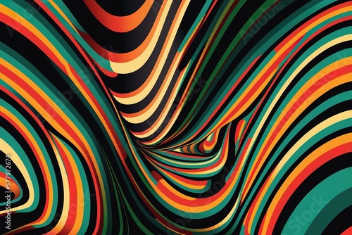 Vector warped lines colorful background  Generative AI.