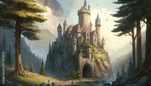 Castle of Wonders: A Fantasy World Adventure. Generative AI © Bartosz