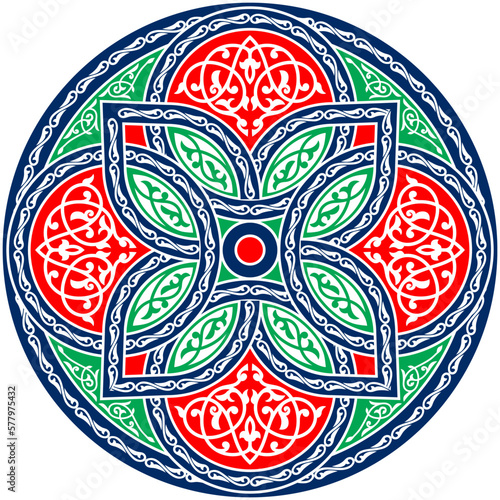 Islamic Pattern Art Illustration of Ramadan Festival Designs Fabric, Colorful Background