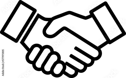 The icon of handshake of two hands as concept of trust, commitment and partnership
