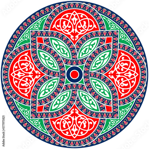 Islamic Pattern Art Illustration of Ramadan Festival Designs Fabric, Colorful Background