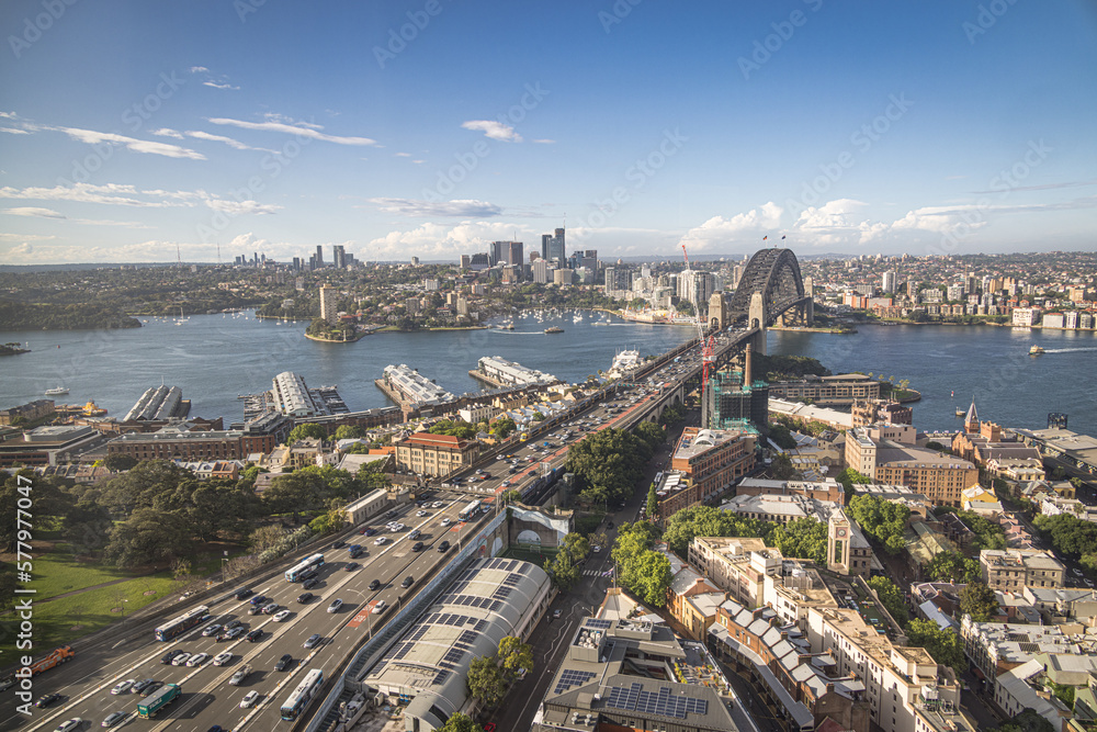 Obraz premium Aerial view over Sydney Harbour, Australia