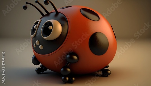 Cartoon ladybug ladybird, generative ai