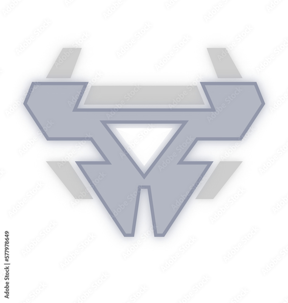 Fototapeta premium Silver rate modern cyber futuristic game trophy awards for characters like RPG or shooter.