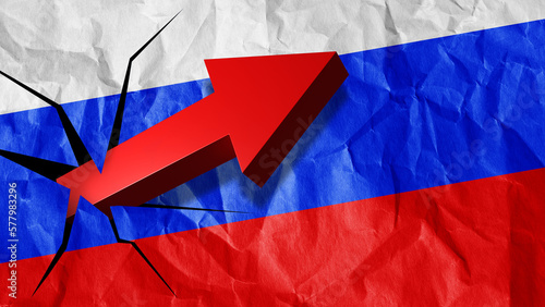 Flag of Russia. Red arrow u...
