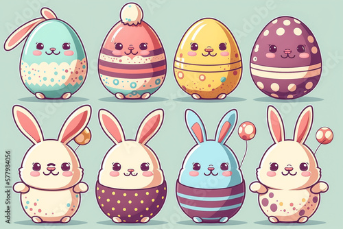 Easter Bunny with eggs illustration