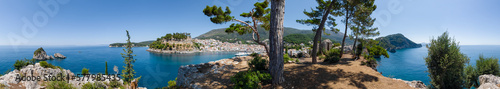 Parge island beach panoramic view, lefkada, greece