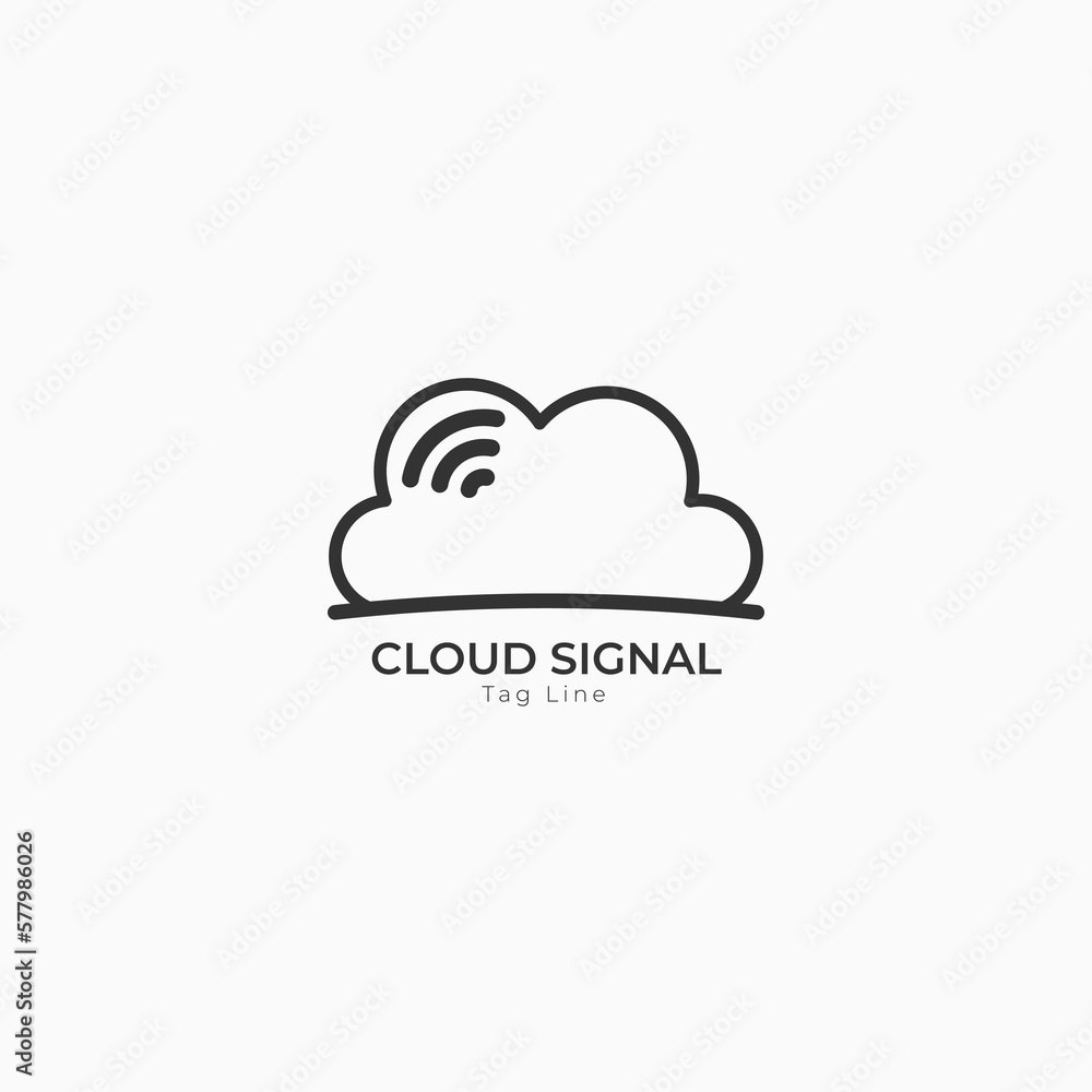 Concept Logo Cloud Signal Design Sign Template Symbol. Modern Logo Cloud Signal Suitable for Technology, Business, Company Concept Logo Cloud Signal Design Sign Template Symbol. Modern Logo Cloud Signal Suitable for Technology, Business, Company