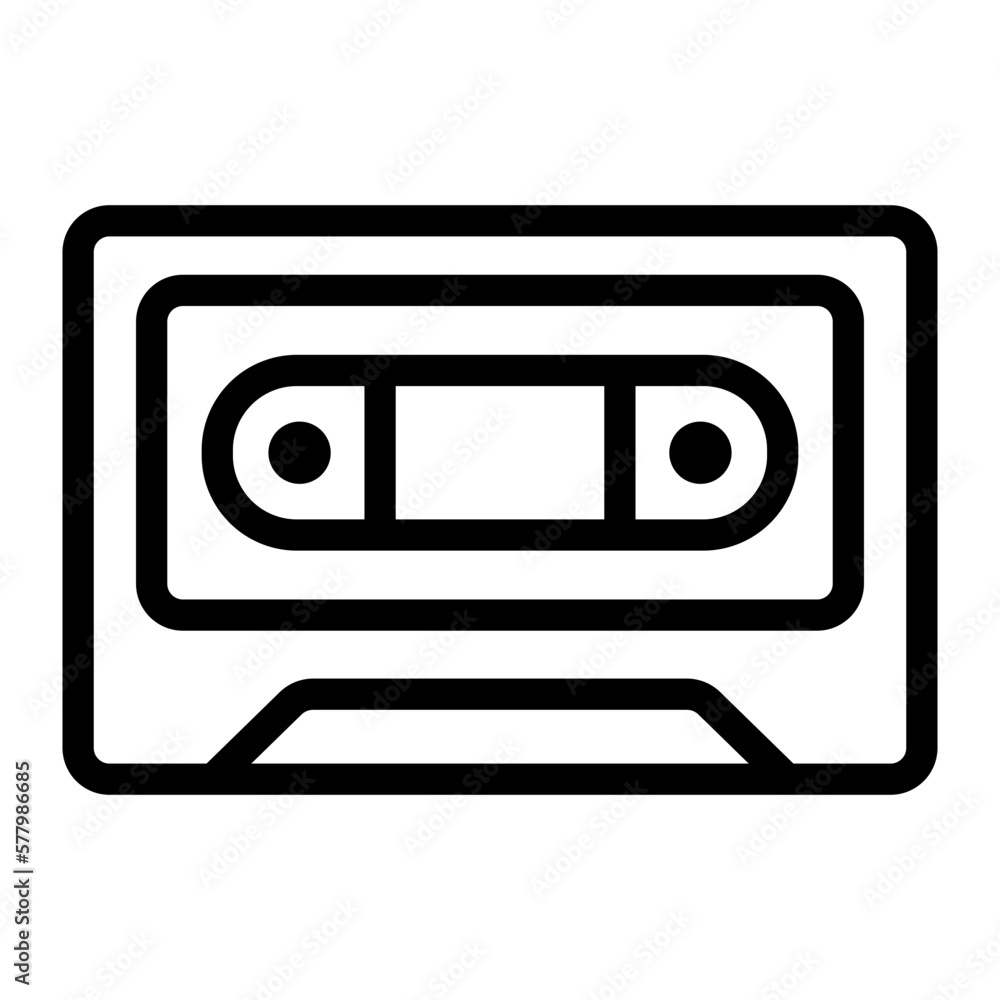 cassette tape line icon