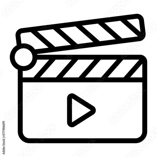 clapboard line icon