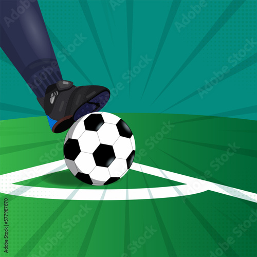 Corner kick off soccer illustration