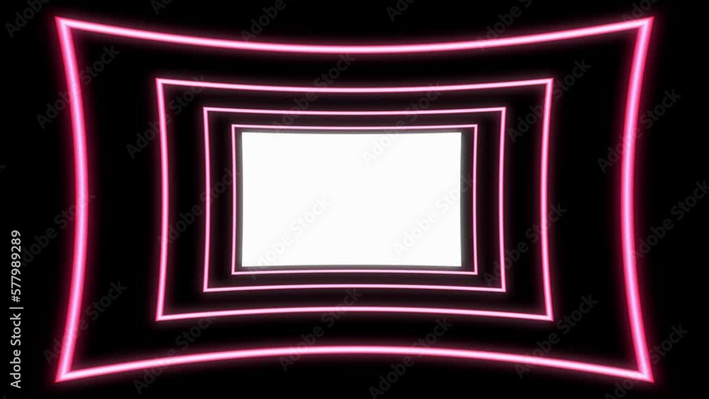 3d Abstract seamless background, looped animation. Neon rectangles. Abstract background with animation of flight in abstract futuristic tunnel with neon light. 3d Abstract seamless background, looped animation. Neon rectangles. Abstract background with animation of flight in abstract futuristic tunnel with neon light.