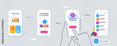 Outline set of Seo strategy, Low percent and Delivery shopping line icons for web application. Phone ui interface. Include Carousels, Outsource work, Lock icons. Cyber attack, Calendar. Vector