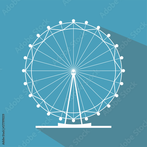 Ferris wheel Vector Icon. Silhouette atraktsion colorful ferris wheel. illustration. illustration of an background with circles
