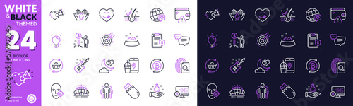 Love message, Dog feeding and Electric guitar line icons for website, printing. Collection of Yummy smile, Safe water, Refresh bitcoin icons. Arena stadium, Wallet, World medicine web elements. Vector