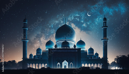 Beautiful view of the mosque islamic background wallpaper