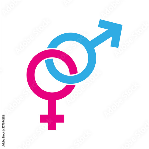 Male and female gender symbol,  Woman and man pink and blue sex icon design vector template