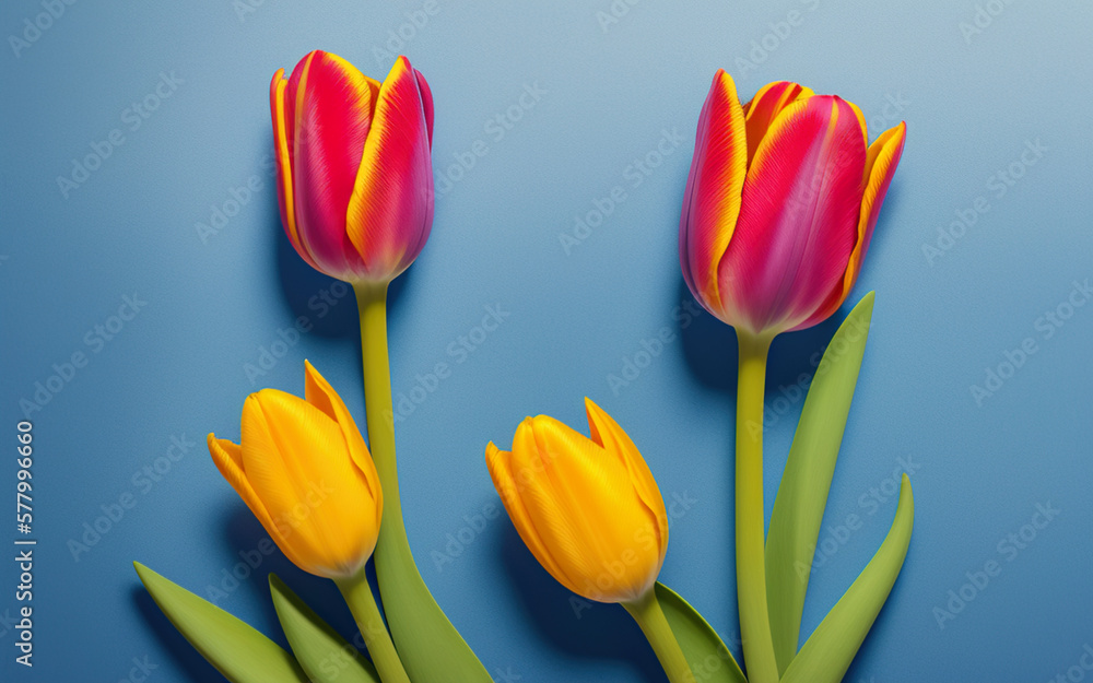 tulips on a background with place fort text created using AI generative tools tulips on a background with place fort text created using AI generative tools