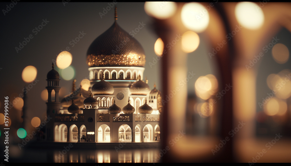 Fototapeta premium Beautiful mosque Islamic background for ramadan