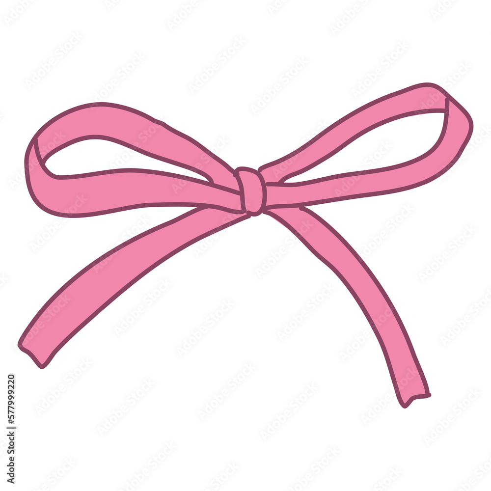 pink ribbon Christmas ribbon with shadow, xmas wrap element template valentines day