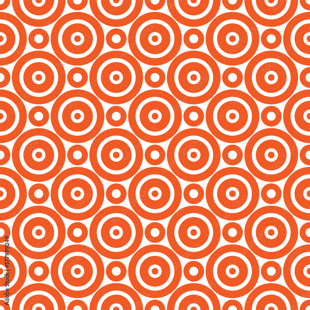Orange and white circles seamless pattern.