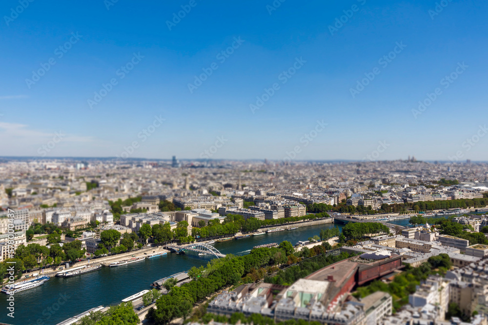 The River Seine, Paris, France, captured from the Eiffel Tower